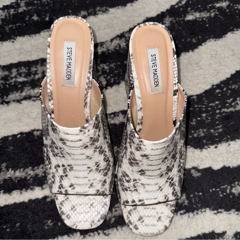 Steve Madden Snakeskin Mules